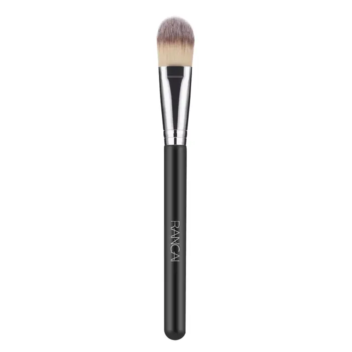 Pinceau fond de teint Kabuki noir plat, pinceau de maquillage pour crème liquide et poudre, contour,