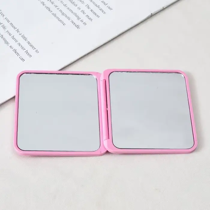 Miroir de maquillage carré à 2 faces