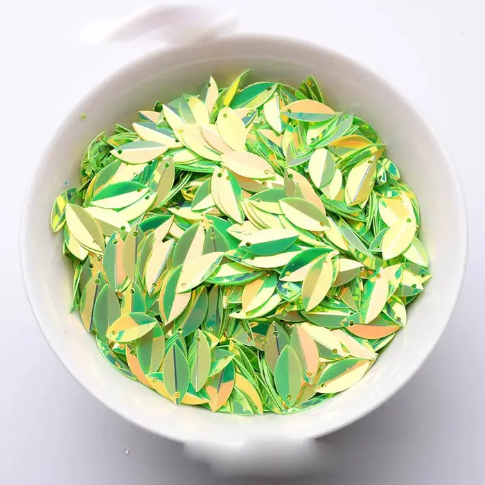 Paillettes dorées faites à la main, 6 × 15mm, perles tridimensionnelles, accessoires pour robe de ma