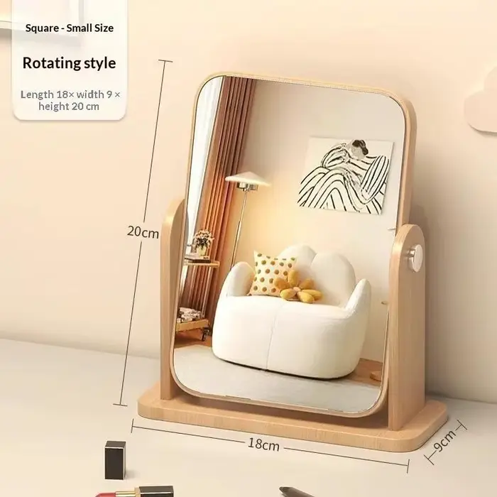 Miroir de maquillage sur pied double face HD, réglable multi-angles, pour usage quotidien sur coiffe