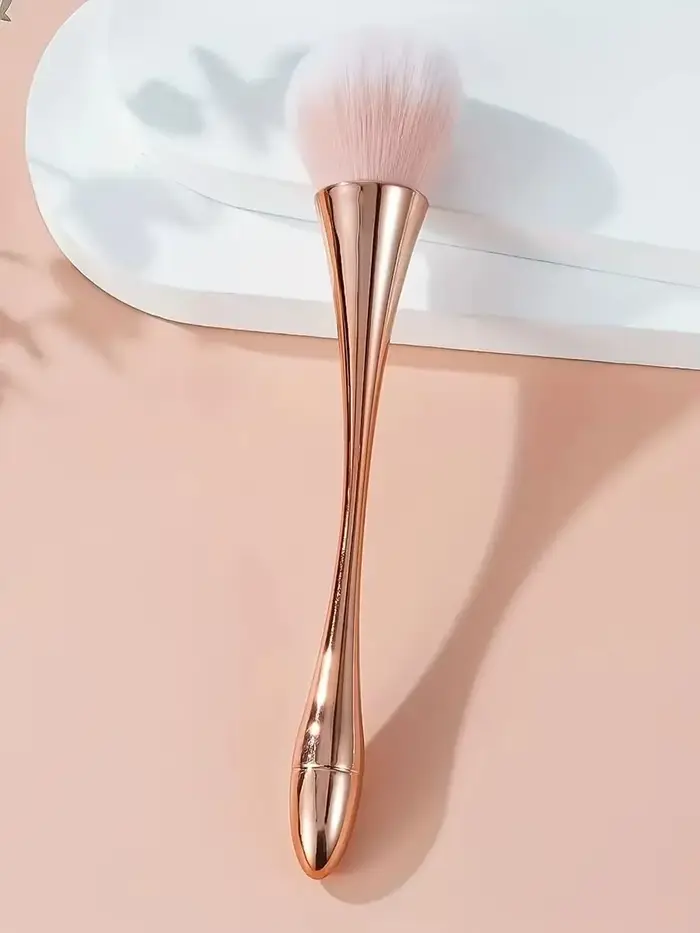Pinceau de maquillage en forme d'éventail rose doré, pinceau cosmétique pour poudre libre, pinceau i