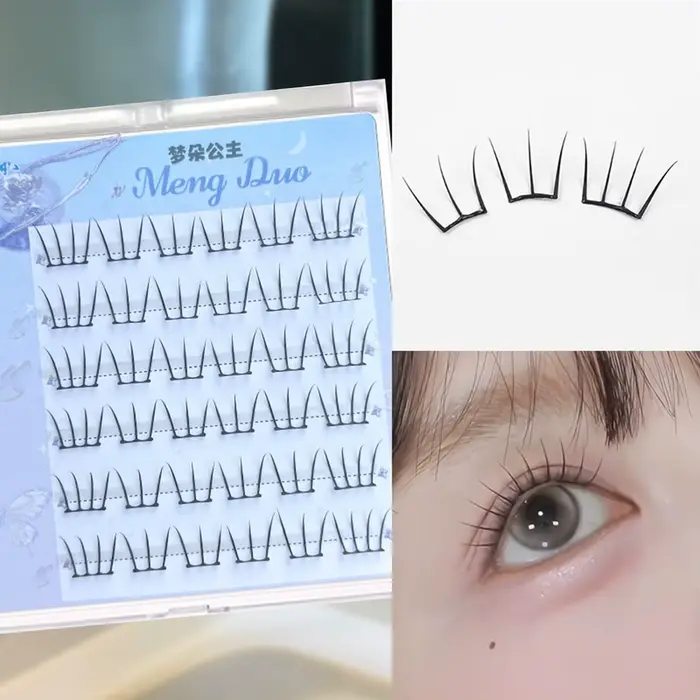 Cils individuels auto-adhésifs, aucune colle nécessaire, en grappe moelleuse, mode coréenne, Extensi