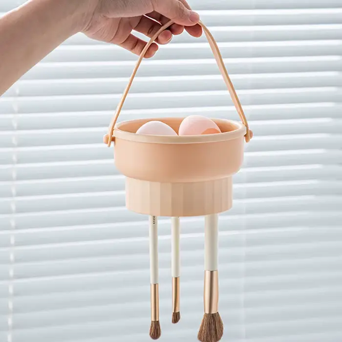 Ensemble de rangement en silicone pour pinceaux de maquillage, bol à poudre, bouffée sèche, étagère 