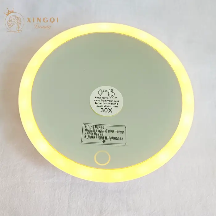 Miroir Grossissant Lumineux, 10x LED 20x 30x, avec Ventouses Amovibles, Rechargeable, Sac de 6 Pouce