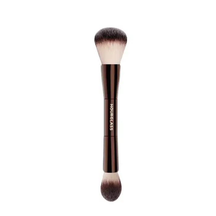 Pinceau de maquillage sablier-N °17, brosse d'édition d'éclairage, cheveux en fibres douces, Double