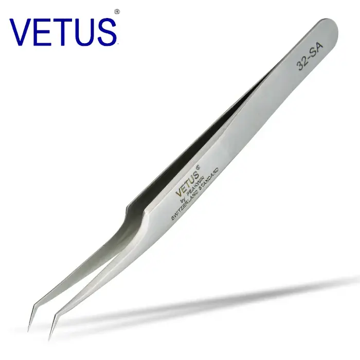 VETUS Original 32-SA pince à épiler hyperfine haute précision Non magnétique Anti-acide pinces cils 