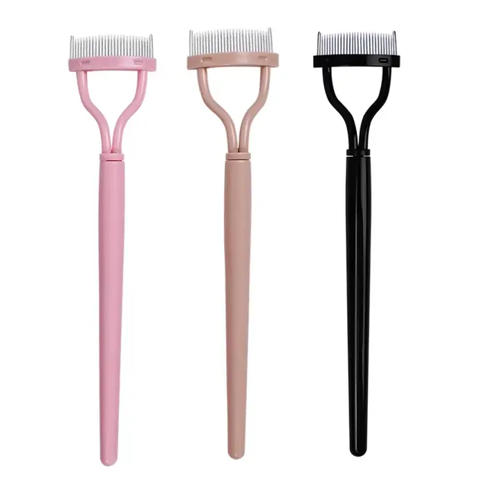 Séparateur de cils dents métalliques recourbe-cils droit maquillage de beauté brosse à cils en acier