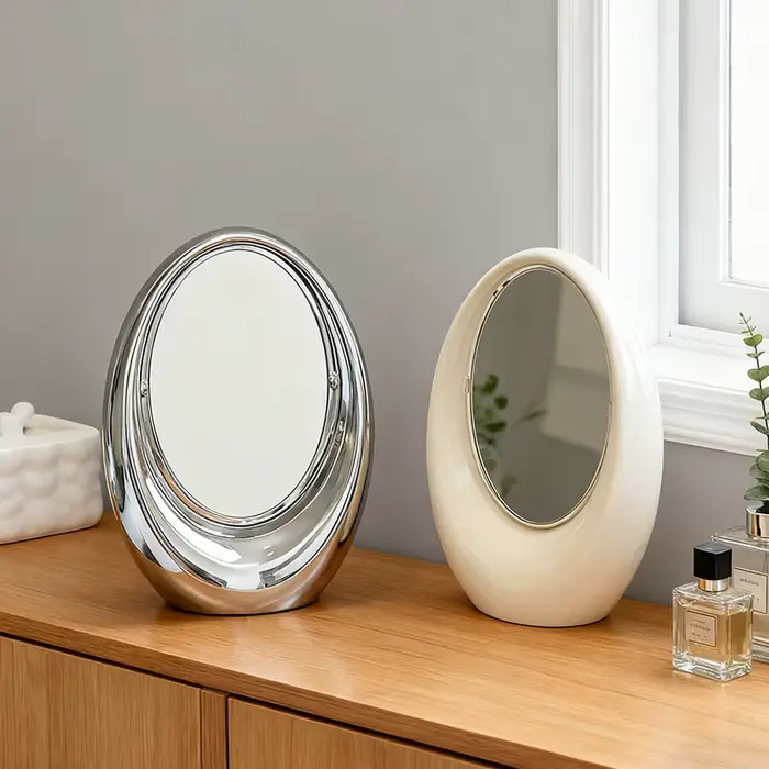 Miroir de maquillage rotatif Double face de Style de luxe