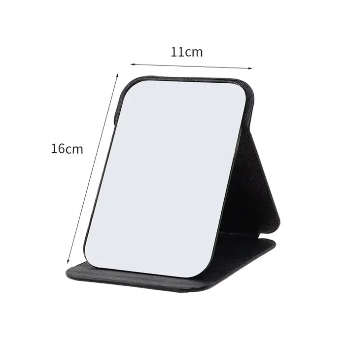 Miroir de maquillage pliable pour femmes, bureau Portable, simple face, couleur unie, créatif, haute