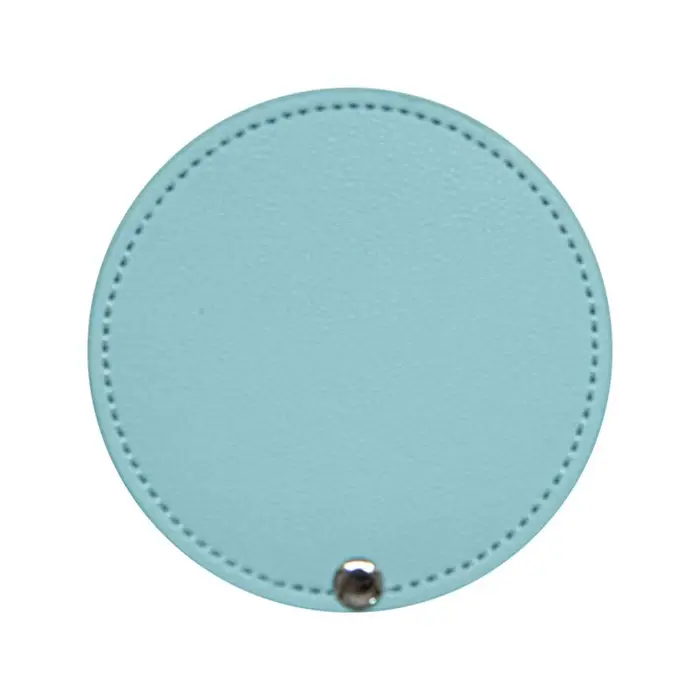 Nouveau miroir de maquillage en cuir PU miroir cosmétique rond léger Mini miroir de poche Ultra-minc