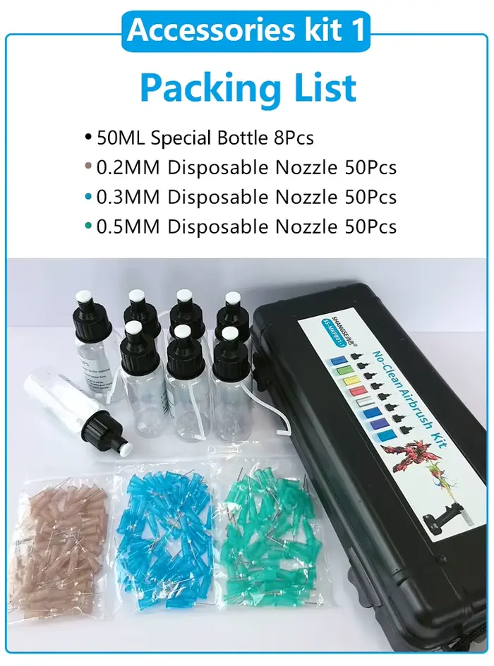 SHANGSE – Kit d'accessoires avec bouteille spéciale de 50ml et buse jetable de 0.2mm/0.3mm/0.5mm/0.8
