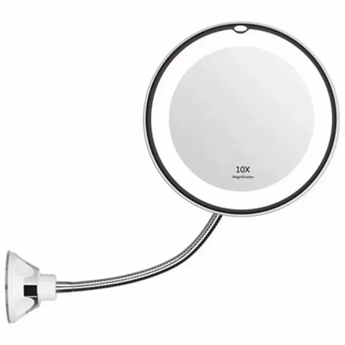 Miroir de maquillage à LED 10X, miroir flexible éclairé, miroirs grossissants avec lumière, miroir d