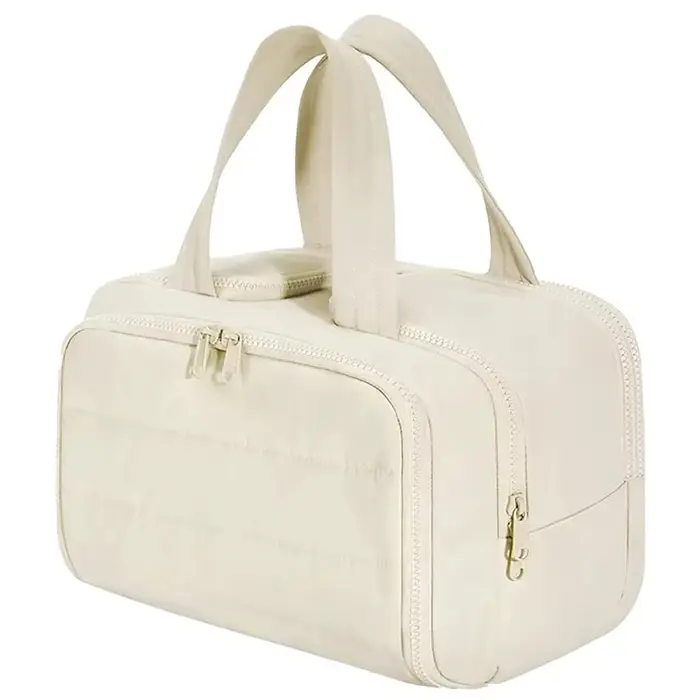 Sac de toilette de voyage multi-poches à double ouverture latérale avec poignée confortable, accès f