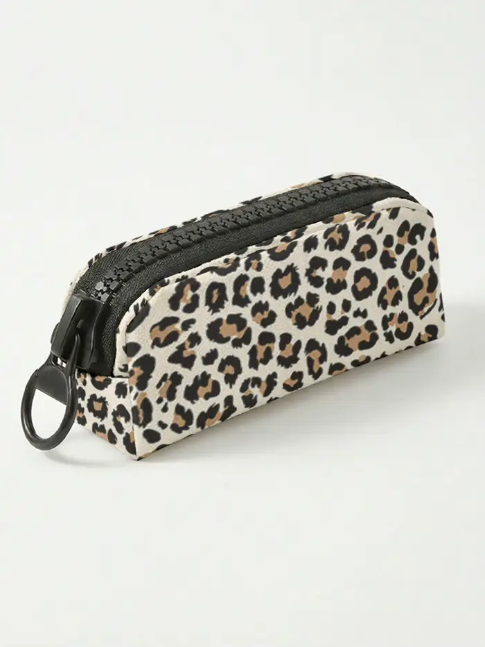 1 pièce, grande trousse de maquillage imprimée léopard avec fermeture éclair