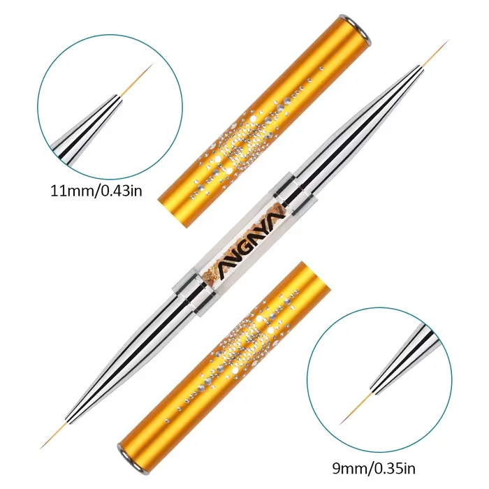 BQAN Double pinceau à ongles pour dessin, traçage de lignes, stylo de peinture, outils de manucure, 