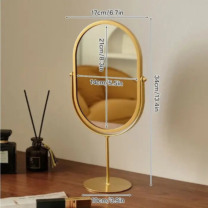 Miroir de maquillage de style coréen pour coiffeuse, miroir de chambre à coucher, miroir de bureau, 