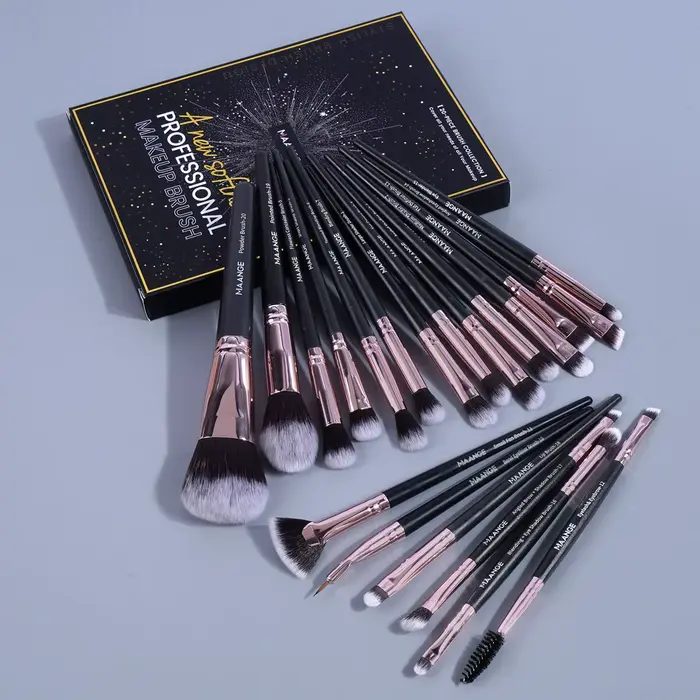 Maange-Pinceaux de maquillage professionnels avec boîte, poudre cosmétique, fard à barrage, fond de