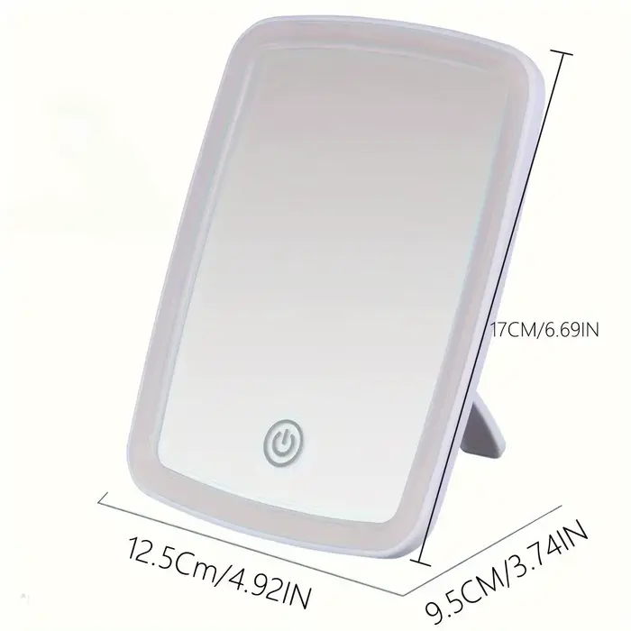 Miroir de maquillage LED avec capteur tactile, éclairage 3 couleurs, luminosité réglable, miroir cos