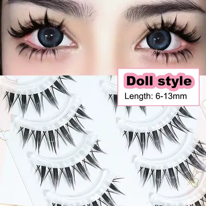 Nouvelle poupée cils Extension naturel oeil de chat faux cils Cosplay maquillage bande croisée cils 