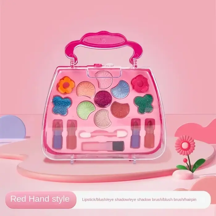 Boîte de maquillage pour filles, maison de jeu, jouet ombre à paupières, petite fille princesse, sac