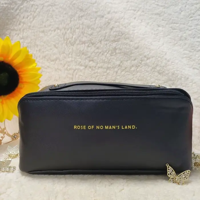 Trousse de Maquillage Femme, Sac de Rangement de Voyage de Luxe, Pochette Cosmétique Zippée pour Dam