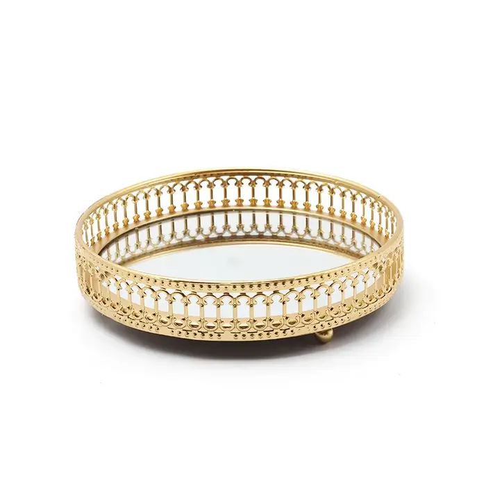 Ahunderjiaz-Ins Light Plateau de rangement pour bijoux miroir de luxe, boîte de rangement de bureau,