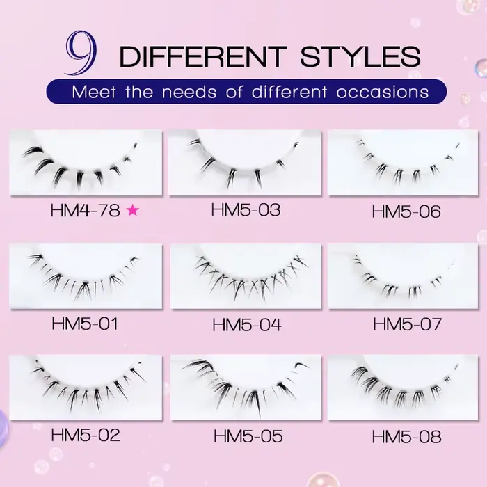 VIPUDA cils inférieurs 5/10 paires yeux coréens naturels Manga cils inférieurs grappe bande transpar