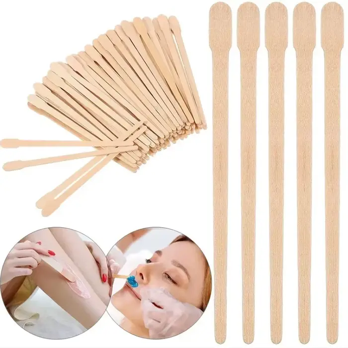 500 pièces femme en bois épilation bâton jetable épilation spatule cire bâtons bois visage sourcils 