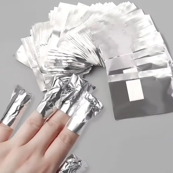 100 pièces sac feuille d'aluminium Nail Art tremper le vernis à ongles enlèvement enveloppes serviet