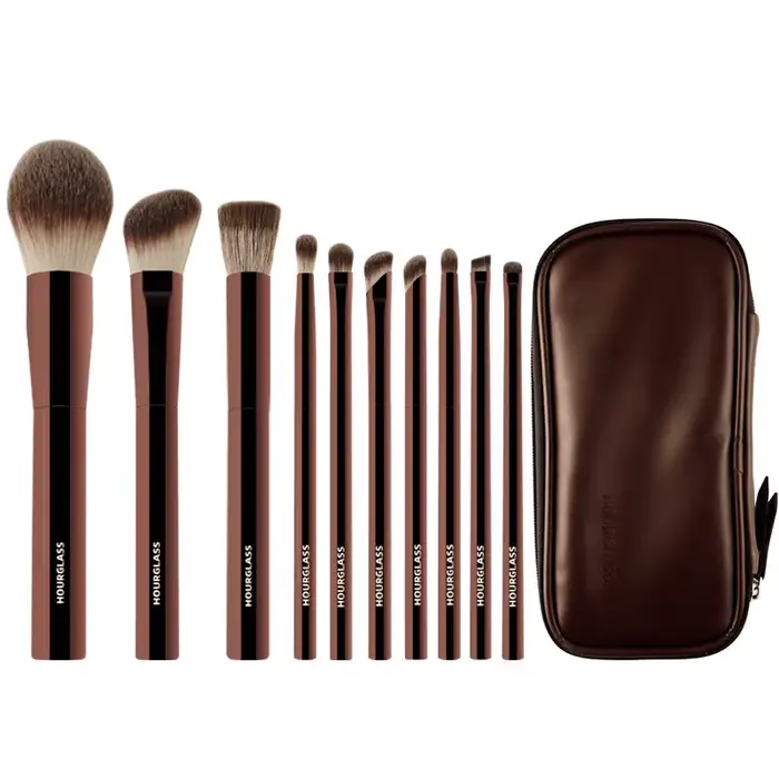 Hourglass Cruelty Free Maquillage Brush-2024New 10 Pinceaux Ensemble Blush Poudre Fard À Paupières F