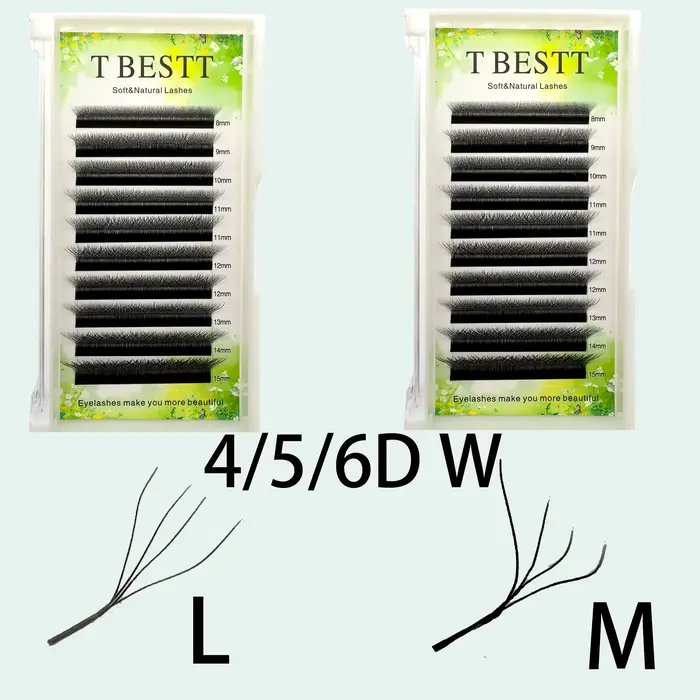 Tbestt brésilien Cilios L M Curl 5D 6DW Extensions de cils doux Cilios 5DW L M forme Extensions de c