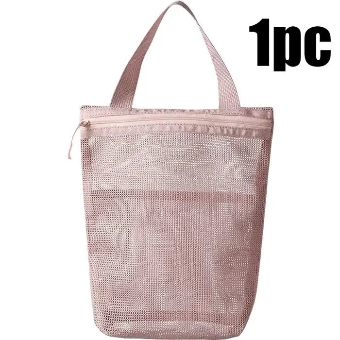 Trousse de toilette portable 23x26cm avec poignée pratique, grande capacité, sac de rangement en mai