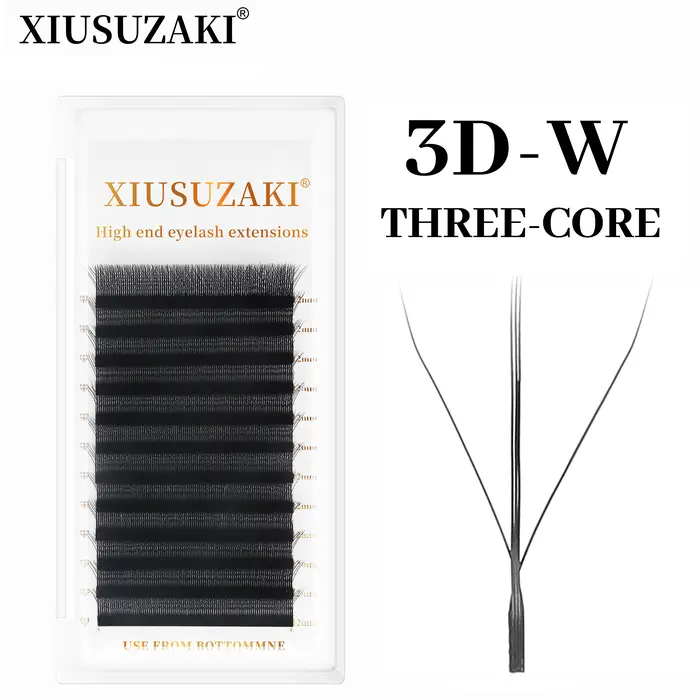XIUSUZAKI 3D W trois cœurs Triple conseils cils W forme Extensions de cils Blister naturel préfabriq
