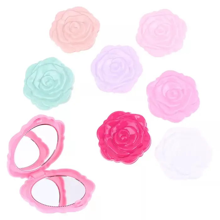 Mini miroir Portable rétro fleur de Rose