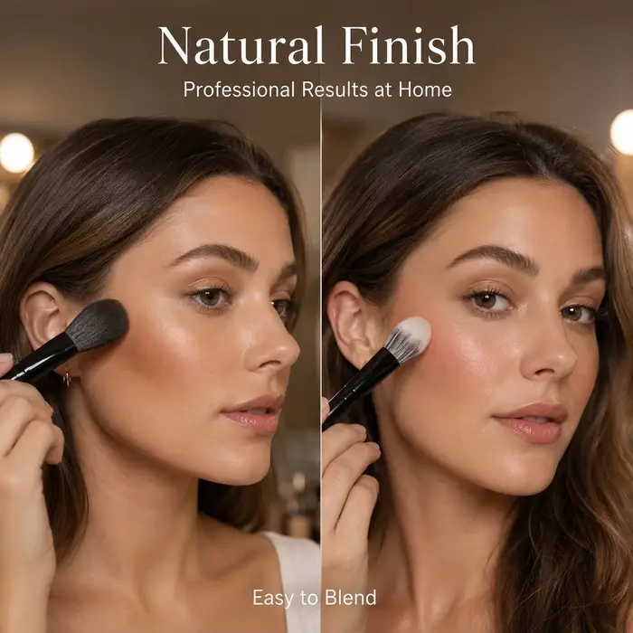 Ensemble de pinceaux de maquillage professionnels - Poils synthétiques doux et moelleux pour le fond de teint