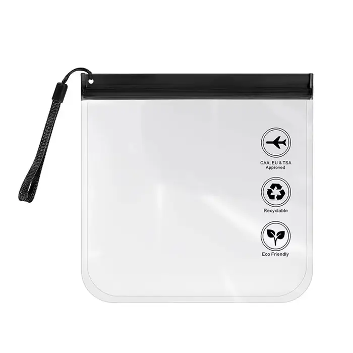 Sac de toilette transparent pour voyage, étanche, réutilisable, conforme aux normes de sécurité aéro
