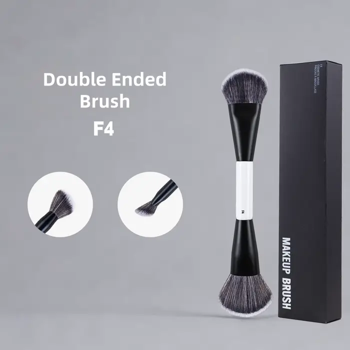 Pinceau de maquillage double extrémité MBM F4 pour fond de teint, F1 pour poudre, F2 pour blush et c