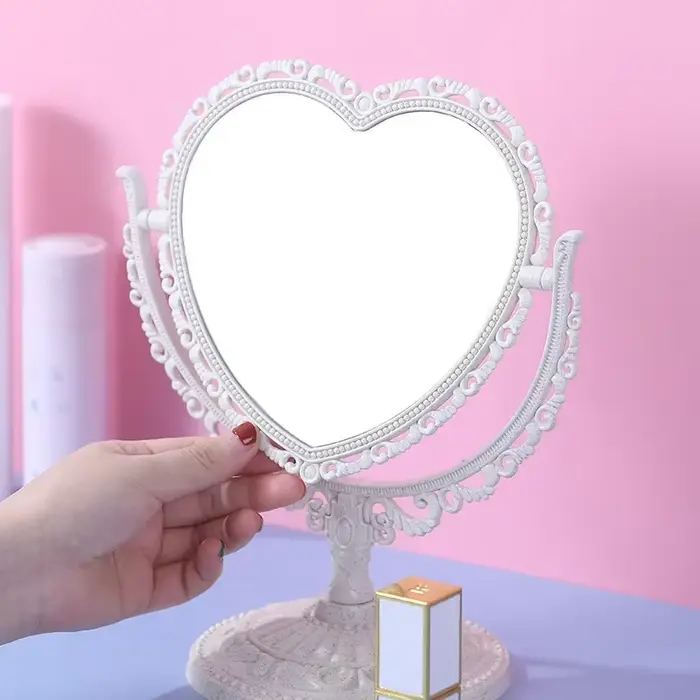 Miroirs décoratifs rétro, miroir de maquillage de bureau, rotation à 360 degrés, miroir de beauté do