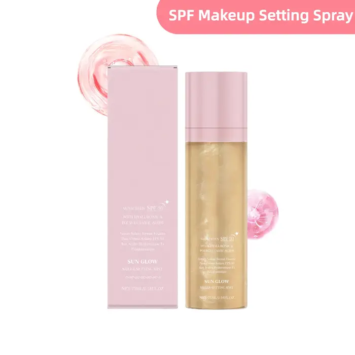 Spray Fixateur de Maquillage SPF Hydratant Effet Lumineux Waterproof Léger Non Gras Longue Durée Bru