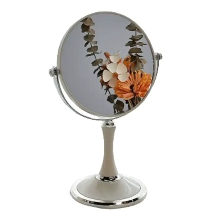 Miroir de maquillage rotatif à 360 degrés, double face, style européen, miroir de vanité de luxe lég