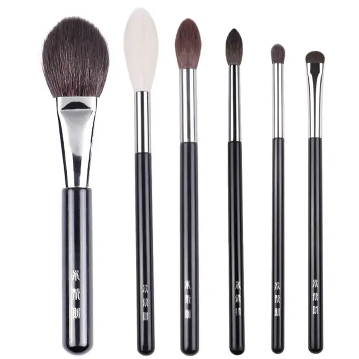 Ensemble de pinceaux de maquillage professionnels, 6 pièces, ombre complète, brosse à joues, mélange