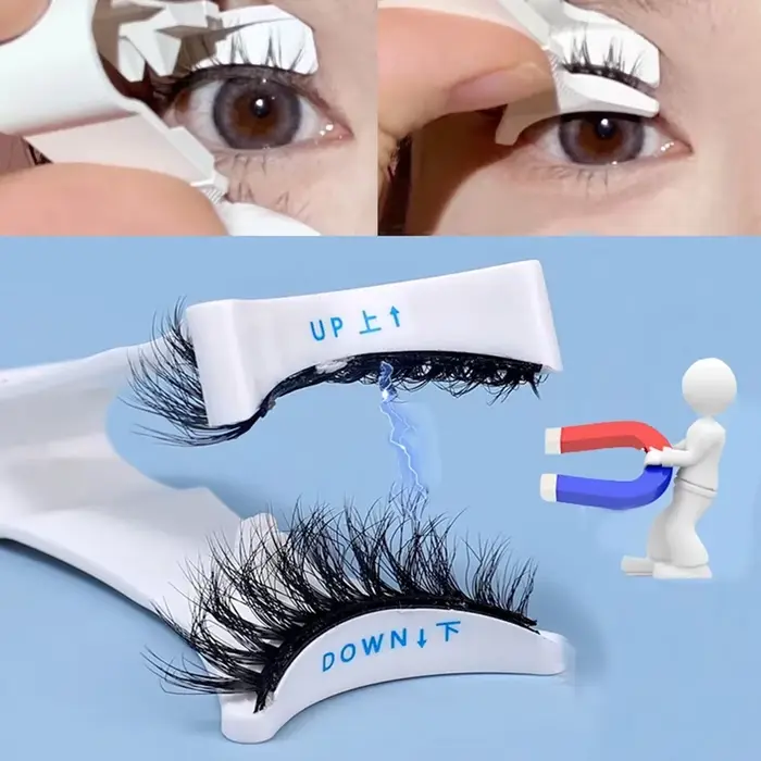 Applicateur d'extension de cils magnétiques professionnels, pince à faux cils, pince à recourbe, maq