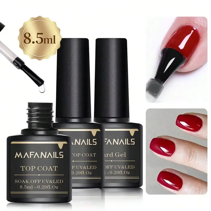 Ensemble de vernis à ongles en gel, couche de base et couche de finition, lampe à ongles LED longue 