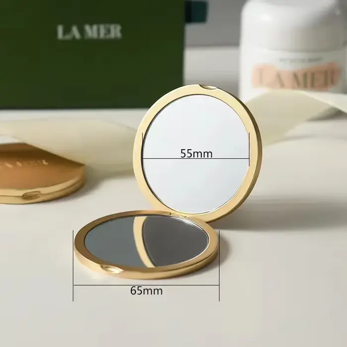 Miroir à clapet LAMER miroir en métal galvanisé miroir en cuivre portable doré petit maquillage