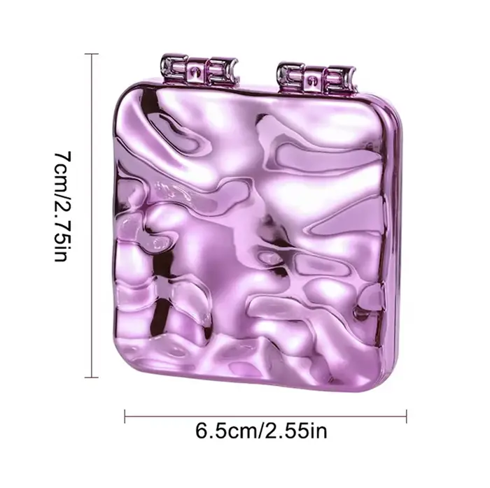 Mini Miroir de Maquillage Carré Pliable, Double Face, Compact, de Poche, Cosmétique