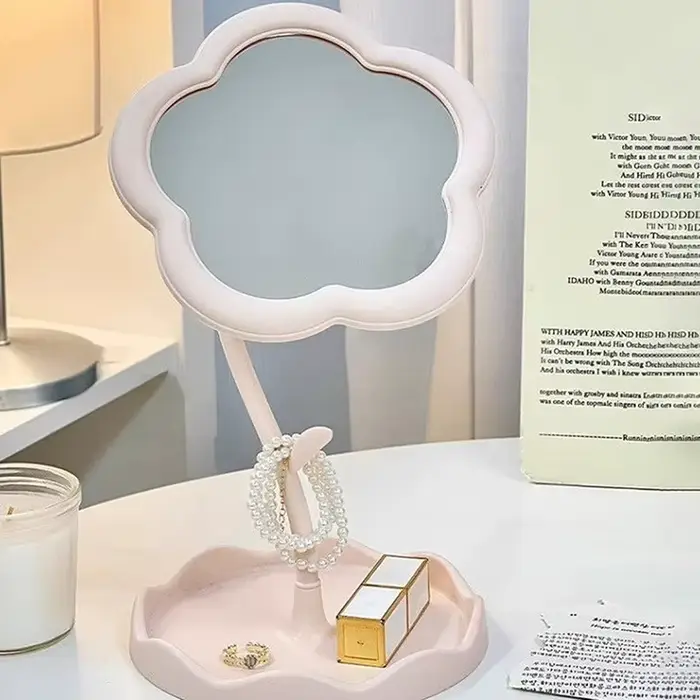 Miroir de maquillage de bureau en forme de tournesol