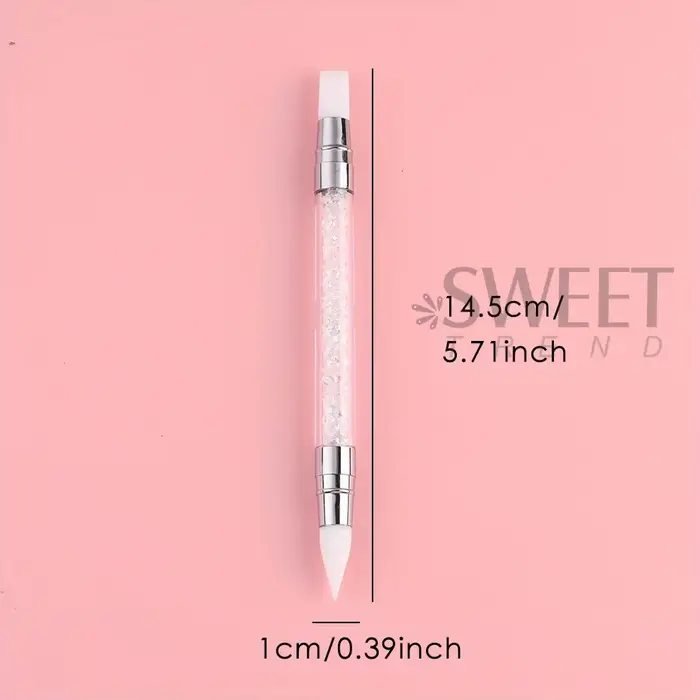 Stylo à Double tête en Silicone pour Nail Art, sculpture de fleurs, bâton de colle réglable, brosse 
