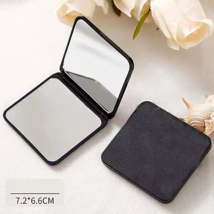 Miroir de maquillage carré portable pour filles