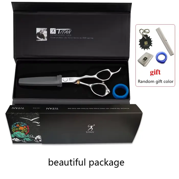 Titan 6 pouces outil de style de coupe d'amincissement ciseaux à cheveux en acier inoxydable ciseaux