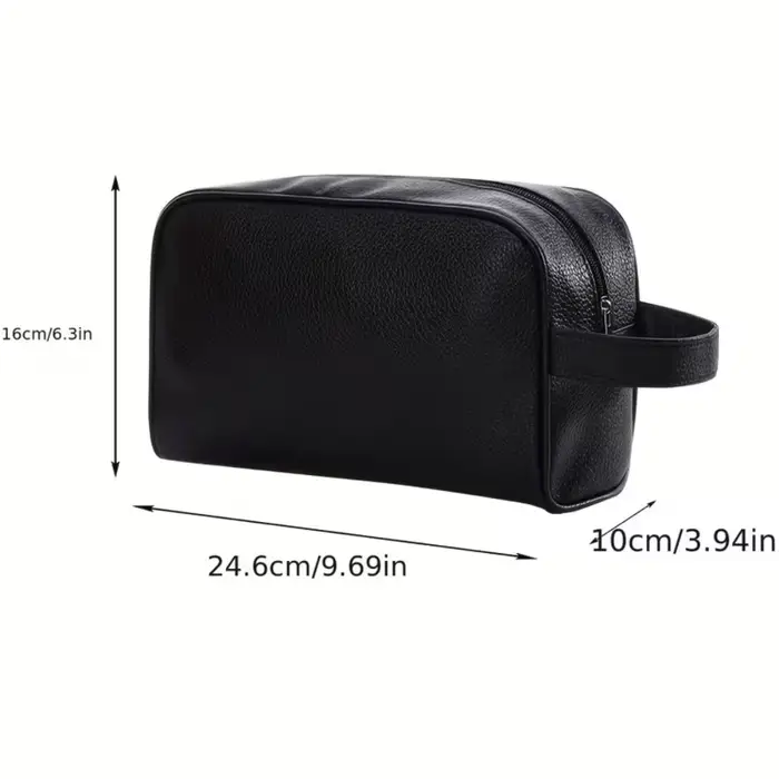 Sac de rangement avec poignée en cuir, grande capacité, trousse de toilette étanche pour voyage, org